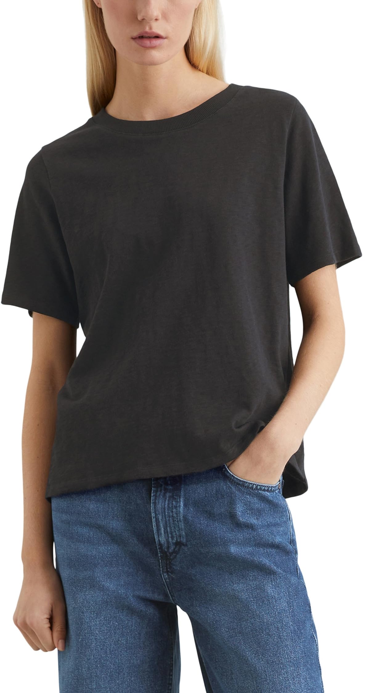 Marc O'Polo Denim Damen T-Shirt aus Bio-Baumwolle mit Rundhalsausschnitt