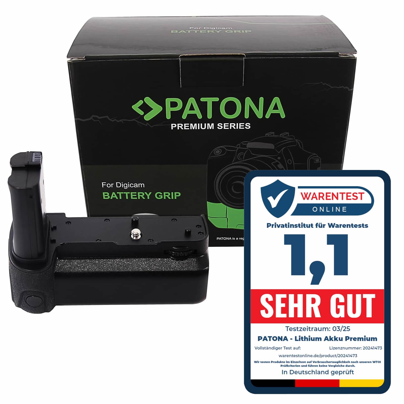 PATONA 1460 Premium Batteriegriff MB-N10 kompatibel mit Nikon Z5 Z6 Z7