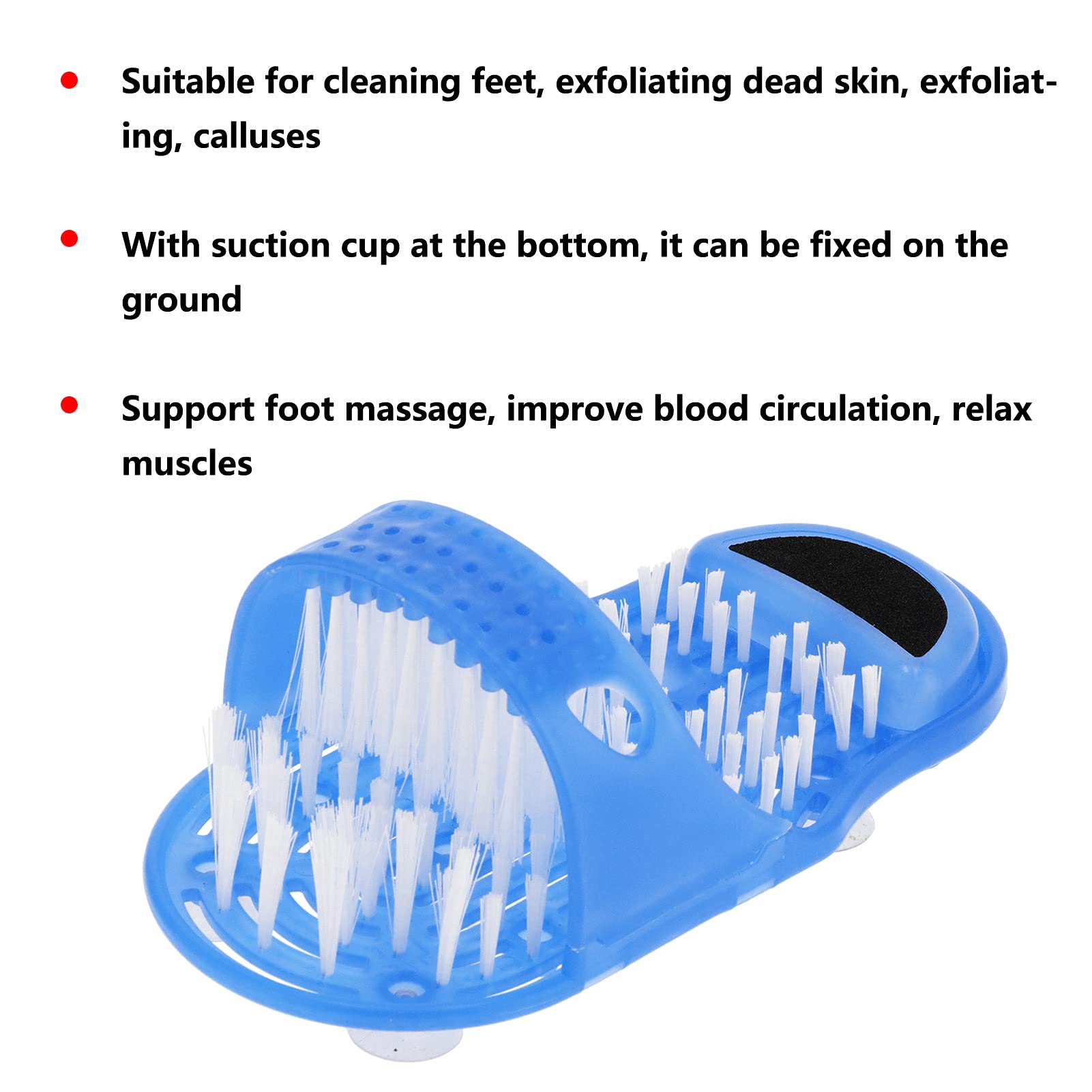YWBL-WH Limpiador de Pies para Ducha, Masajeador de Limpieza de Pies, Zapatilla Exfoliante para 1000 + Cerdas con Ventosas para el Cuidado de los en el Baño