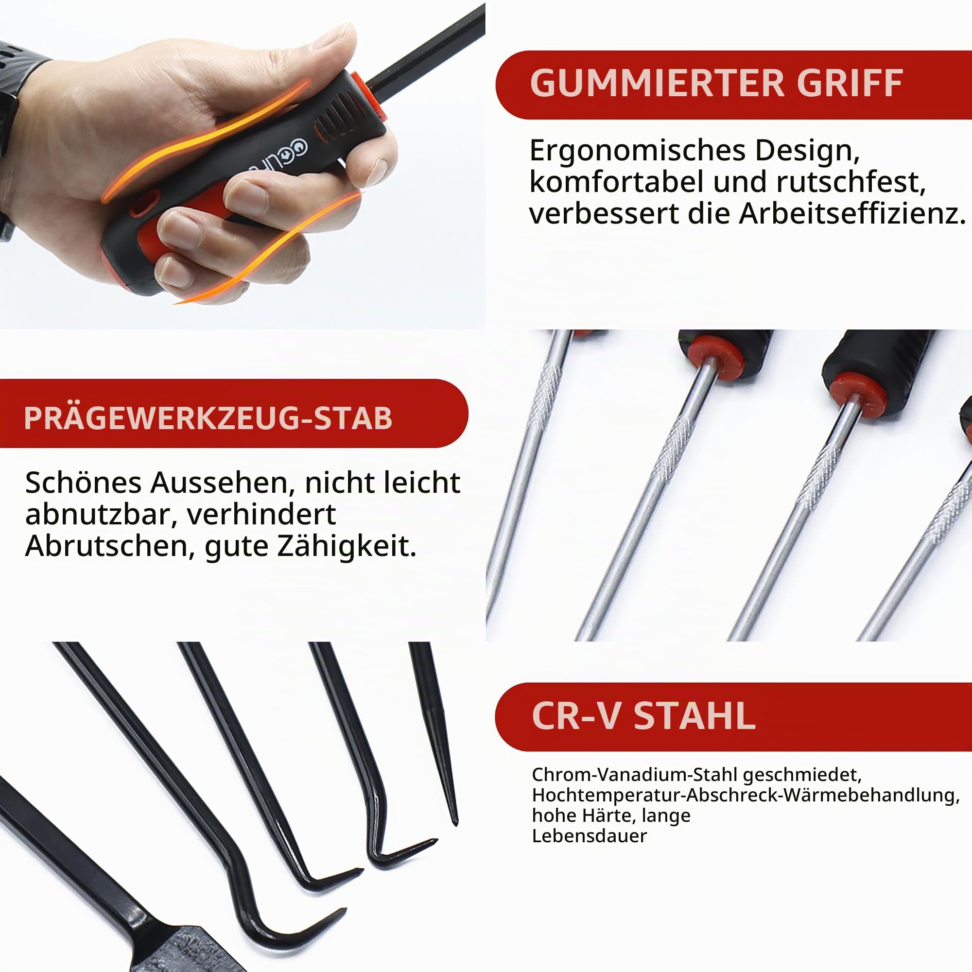 Hakenset Wellendichtring Abzieher Silverline 4-teilig 140mm, 8,65 Hakenset Wellendichtring Abzieher Silverline 4-teilig 140mm, 8,65