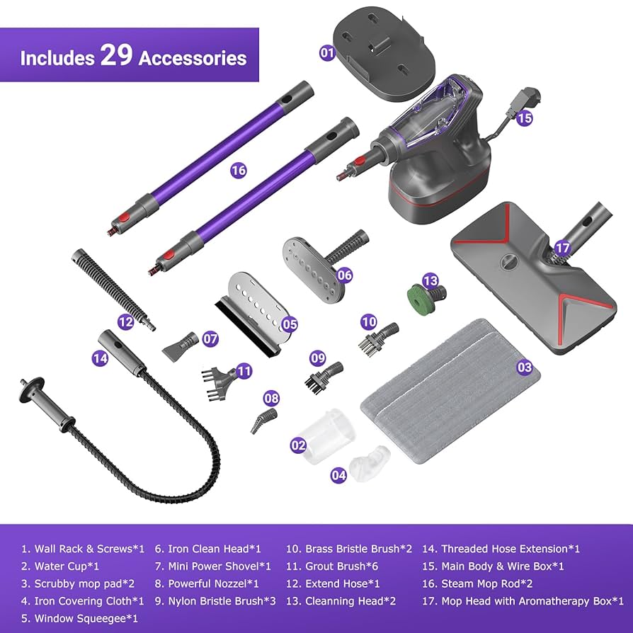 Amazon.com - Steam Mop for Floor Cleaning - 29 in 1 Heavy