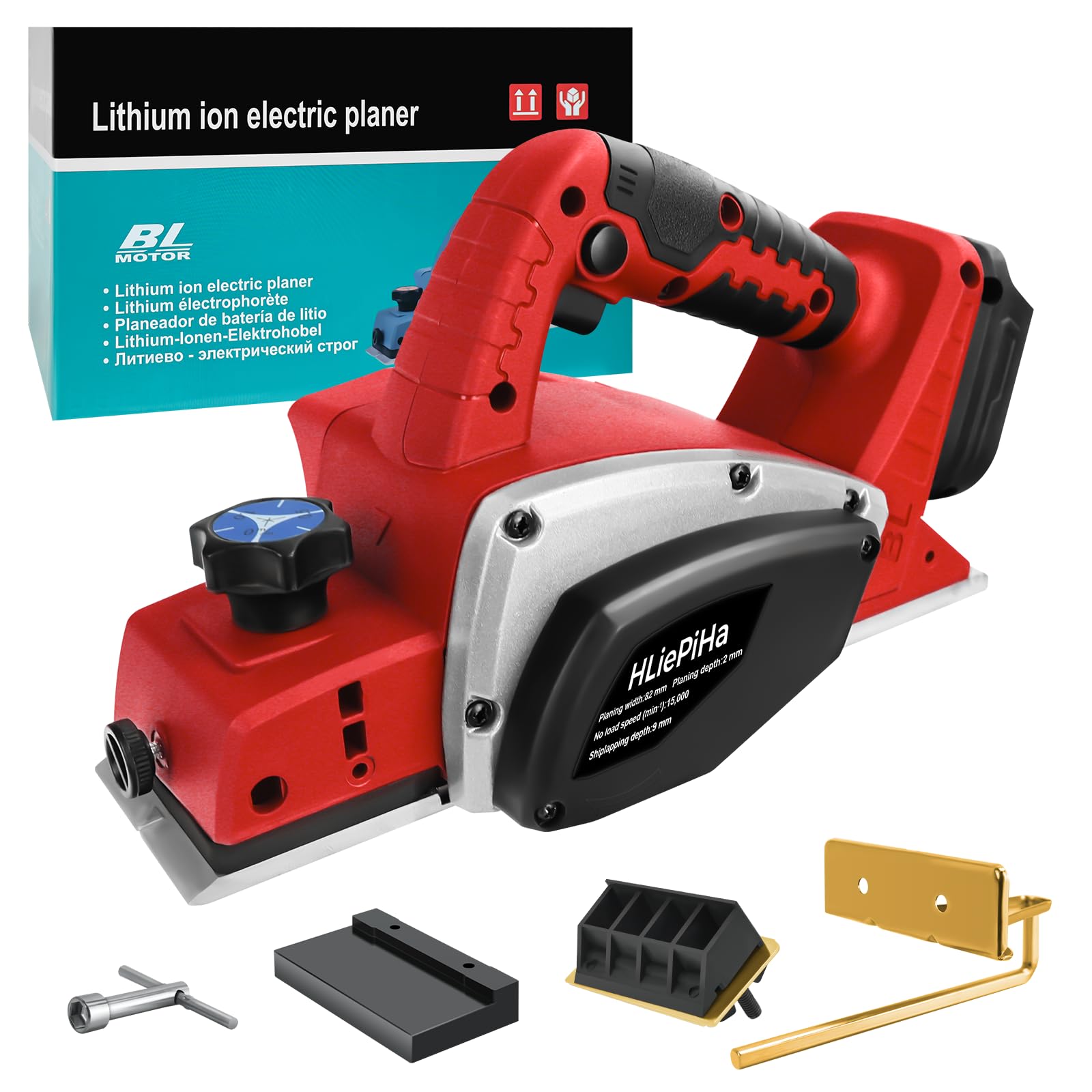 Raboteuse portable sans fil pour batterie Milwaukee 18 V, rabot à bois électrique 15 000 tr/min, rabot électrique sans balais de 8,9 cm pour travail du bois, menuisier maison bricolage (sans