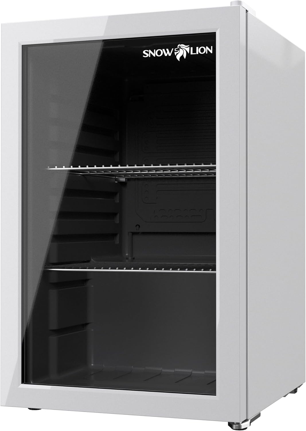 Premium White Mini Fridge, 69L Undercounter Refrigerators, 90 Can Capacity, 2.4 Cu.ft. Freestanding Drink Fridge with Glass Door, Compact refrigerator with Reversible Door