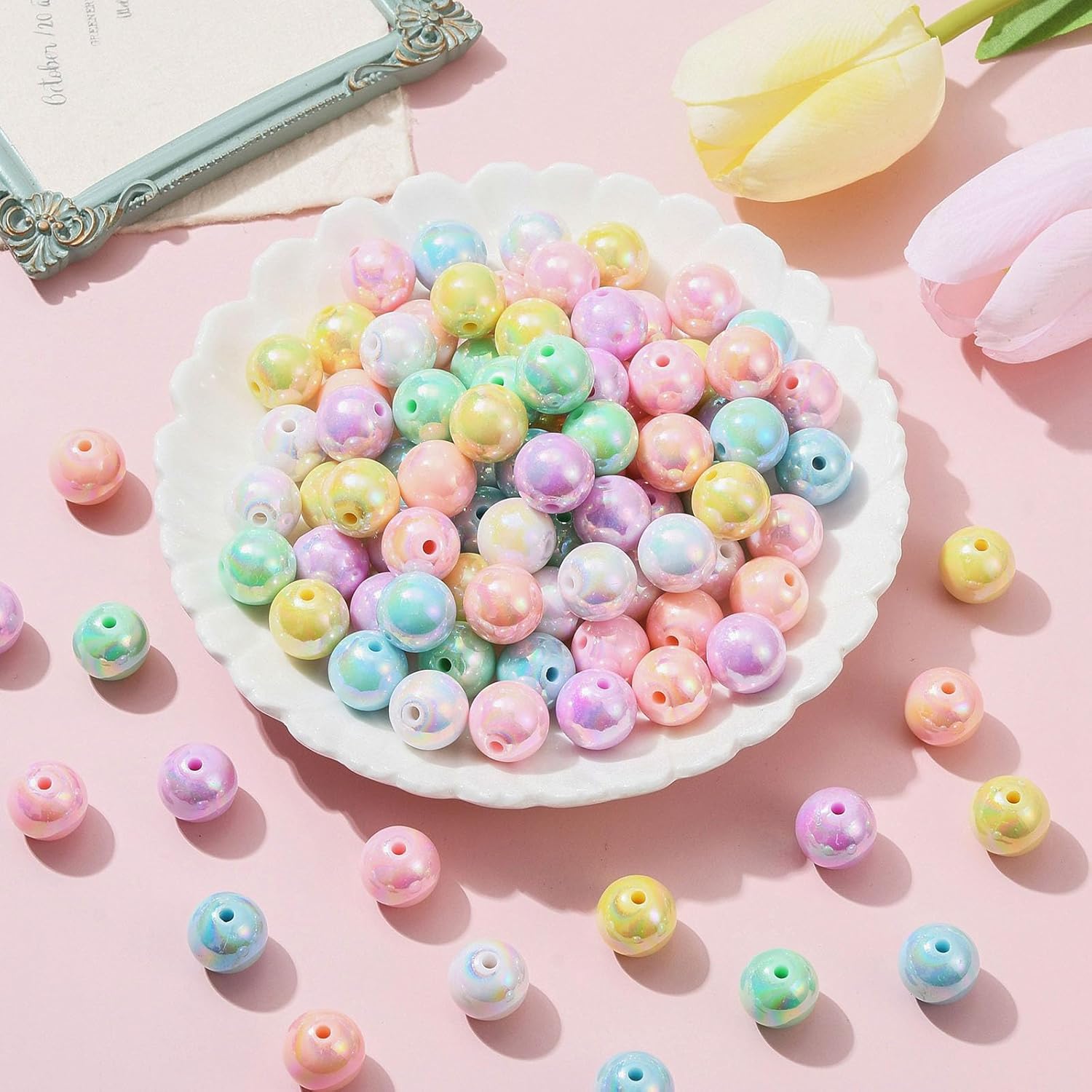 KitBeads 100pcs 16mm Bubblegum Beads AB Color Plated Chunky Acrylic Round Ball Beads for Jewelry Making Bulk - Image 6