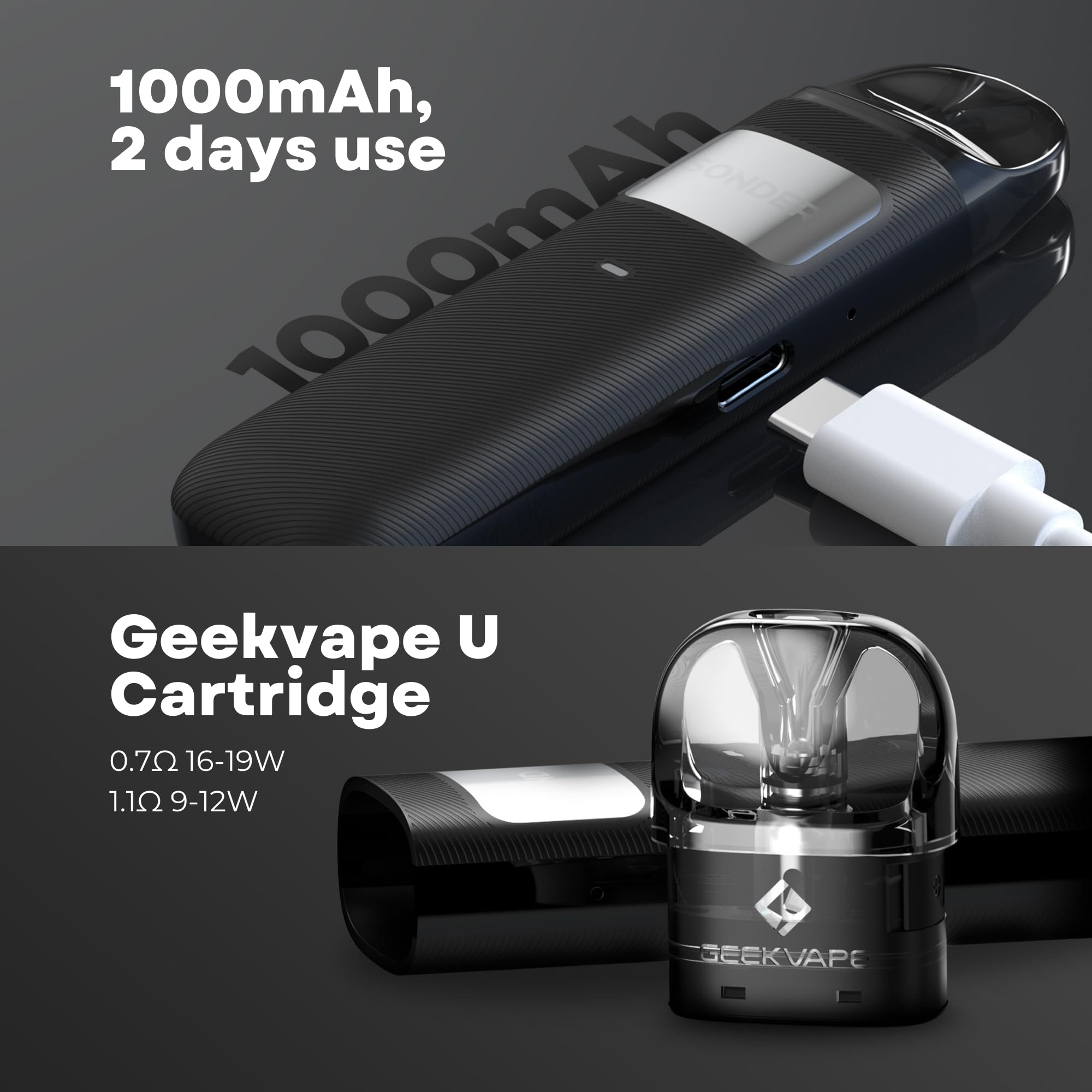 Geekvape Sonder U Pod Vape Starter Kit - MTL Smooth Vaping, 1000mAh  Battery, 20W, No Nicotine (Wine Red): Amazon.co.uk: Electronics & Photo