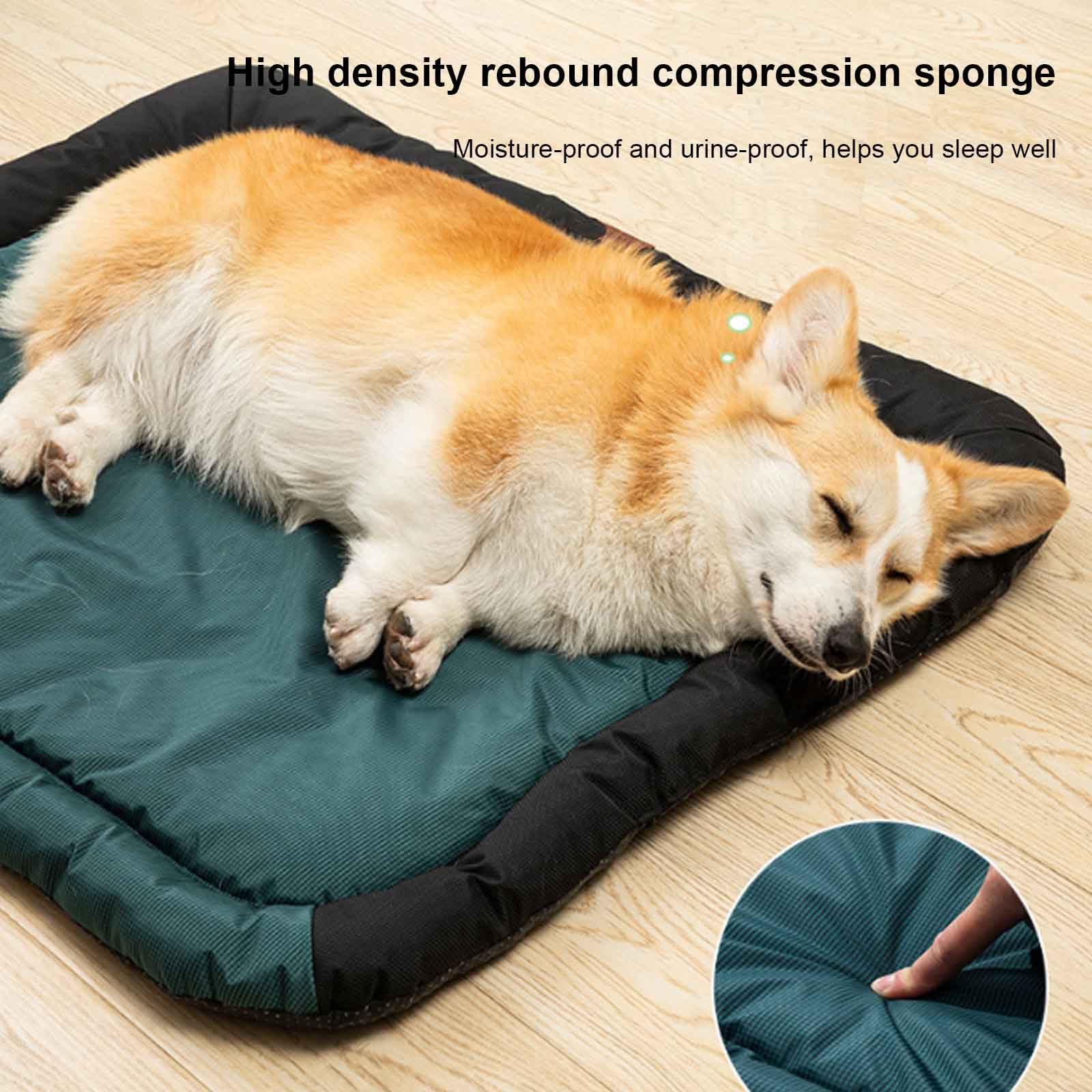 Colchón para Jaula De Perro, Cama para Perros, Colchoneta para Gato con Fondo Antideslizante, Fácil De Limpiar, para Casa Coche Camping Transportín Jaula,Azul,XXL