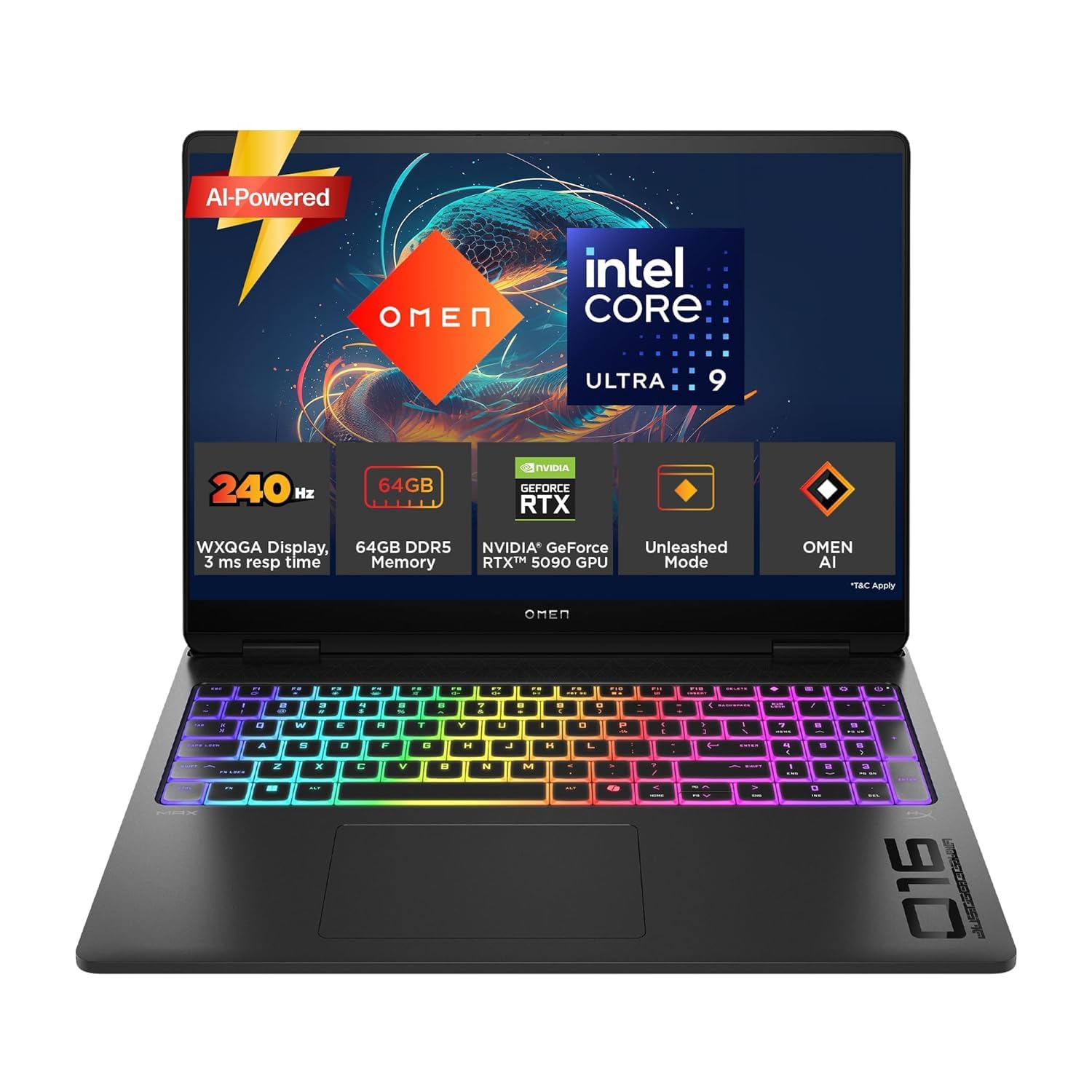 HP Omen 16 Max,Intel Ultra 9 275HX, 24GB NVIDIA RTX 5090 Gaming AI Laptop (64GB DDR5,1TB SSD) 60-240 Hz,3Ms,IPS,WQXGA,16''/40.6Cm,Win11,M365 Basic (1year), Office24,Black,2.75Kg,RGB Backlit,ah0189TX-image-40