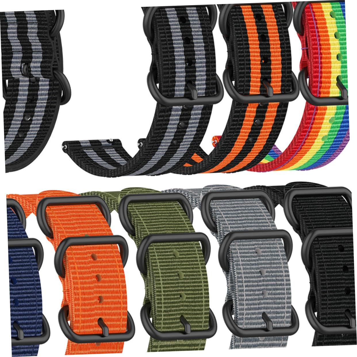 jojofuny 2St Hipster minimalistisches Uhrenarmband Nylon-Uhrenarmband Canvas- funky ersatzband ansehen aus Nylon drei Knöpfe Gurt Zubehör