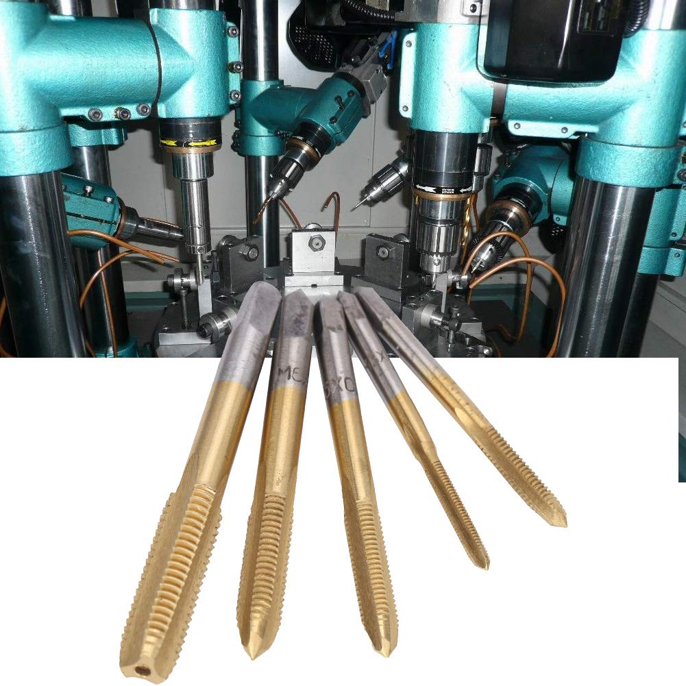 Lot de 5 tarauds en acier rapide avec revêtement en acier rapide pour éjection de copeaux M3 M4 M5 M6 M8