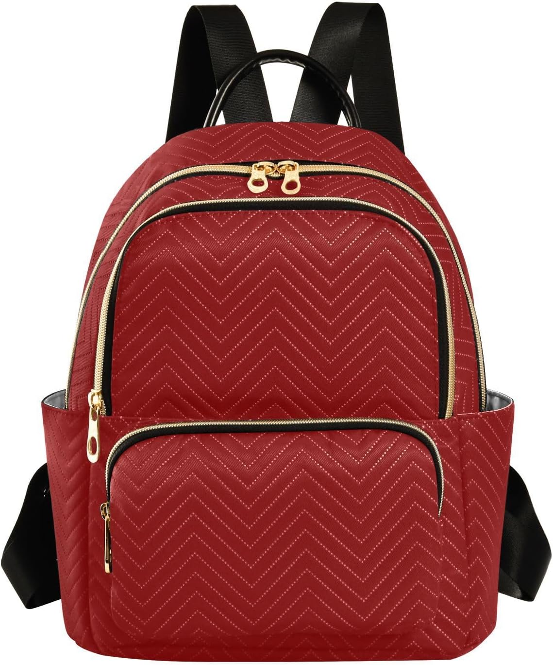 Dark Red Solid Color Pure Plain 12.5 Inch convertible, fashion backpack for women purse large capacity backpack for school&nurse