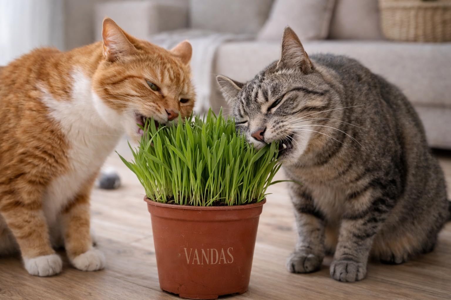 VANDAS Erba per Gatti – Pianta in Vaso 14 cm | Pronta al Consumo | Naturale e Sicura Senza Pesticidi | Uso Interno ed Esterno (3)