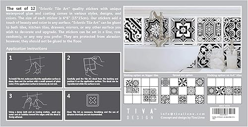 Miniatura 9 de Art Eclectic - 1272-6-IG 1272-6-IG - Vinilo adhesivo para pared de pared (6 x 6), impermeable, extraíble, para azulejos de baño y cocina, 6 x 6