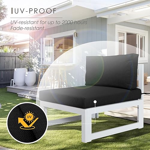 Miniatura 4 de NICESOUL 14 fundas de cojín de repuesto para patio al aire libre, 28 x 28 pulgadas, resistente al agua, con cremallera, fundas de cojín para