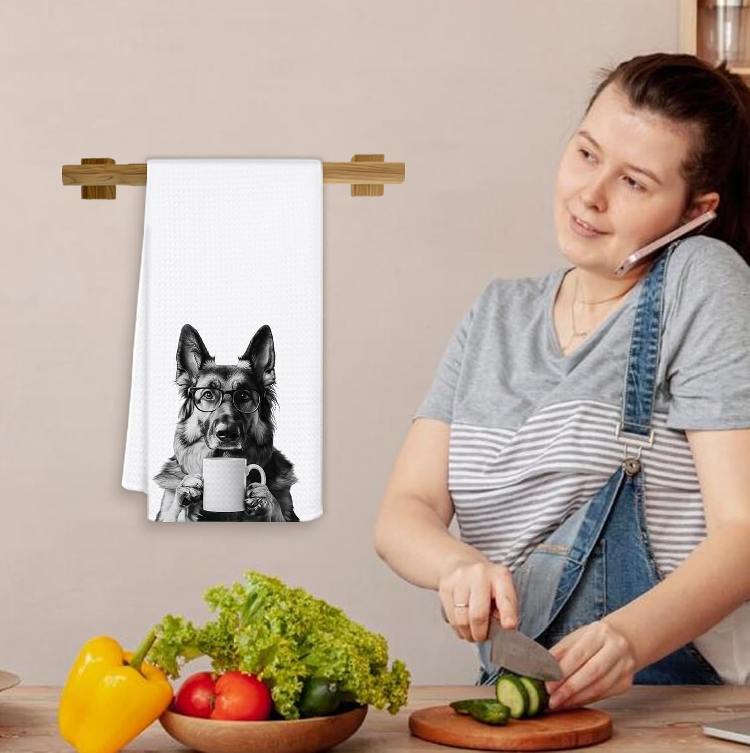 Funny Coffee German Shepherd Kitchen Towels, German Shepherd Gifts Dish Tea Towel for Kitchen Coffee Bar Station Decor, Dog Lovers Mom Gifts Hand Towels, 16x24 Inch - Image 6