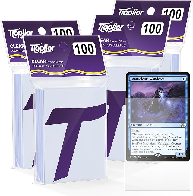 400 Counts Card Sleeves,Soft Penny Sleeves for Trading Cards,Clear Plastic Card Protectors Fit for MTG,TCG,Baseball,Football,Sports,Game Cards