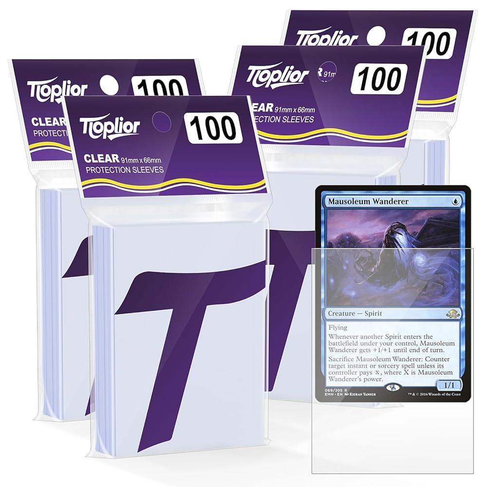 400 Counts Card Sleeves,Clear Penny Sleeves for Trading Cards,Baseball Card Sleeve,Soft Plastic Card Protectors Fit for MTG,TCG,Games,Sports Standard Cards