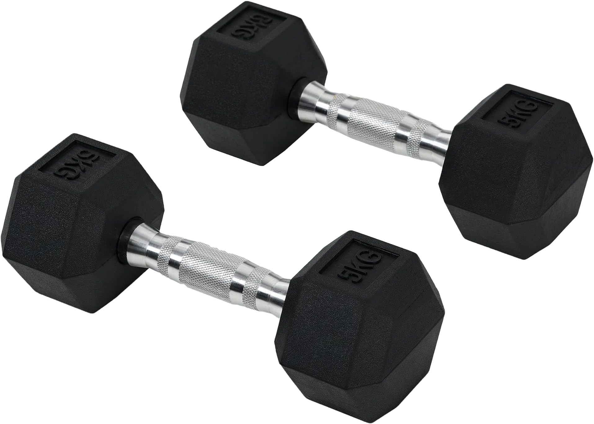 2x4kg/2x5kg/2x6kg/2x8kg/2x10kg Rubber Hex Dumbbell Set Anti-Rolling Free Weights Dumbbells Pair with Knurled Grip for Home Gym Strength Training Exercise