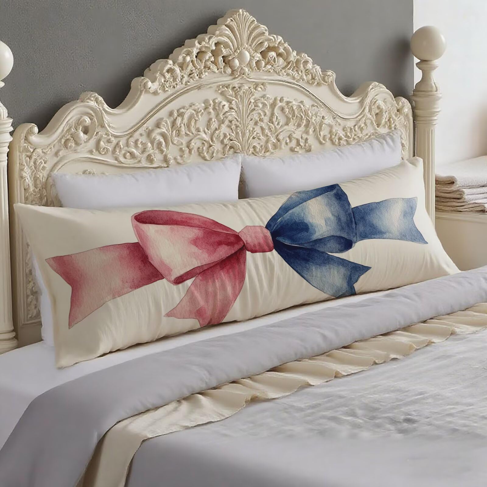 Housse traversin 40x140 rose marine avec fermeture éclair invisible