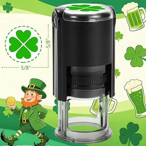 St. Patricks Day Four Leaf Clover Stamp Self Inking Shamrock