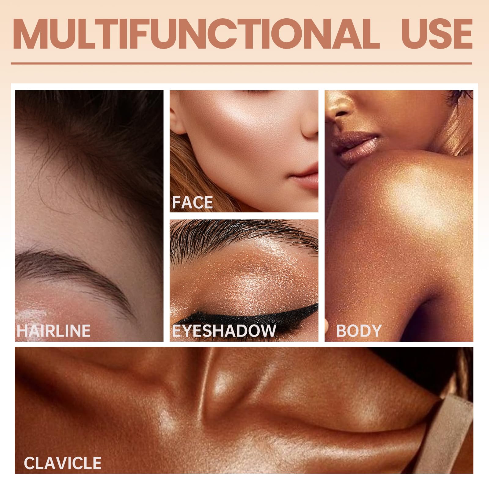Noerrors Cream Contour Bronzer Stick for Cheeks Tint Multi-Use Highlighter Blush Makeup Stick - Image 4