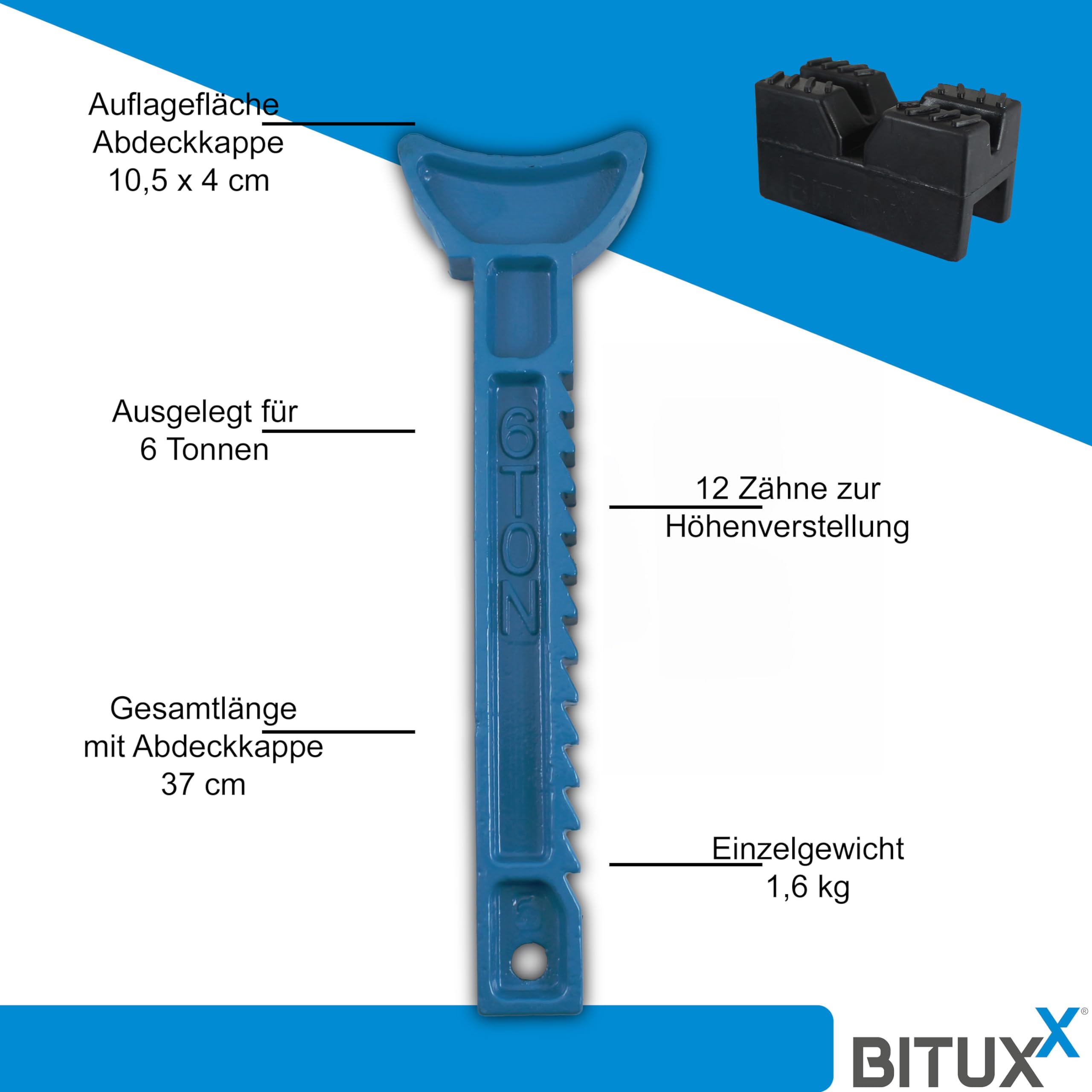 BITUXX 2 Paar Unterstellböcke Pro Line LKW Auto PKW Abstellbock Stützbock Ständer Heber 6000kg 6t Tragkraft