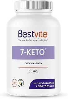 BESTVITE 7-Keto 50 mg DHEA (120 Vegetarian Capsules) - No Stearates