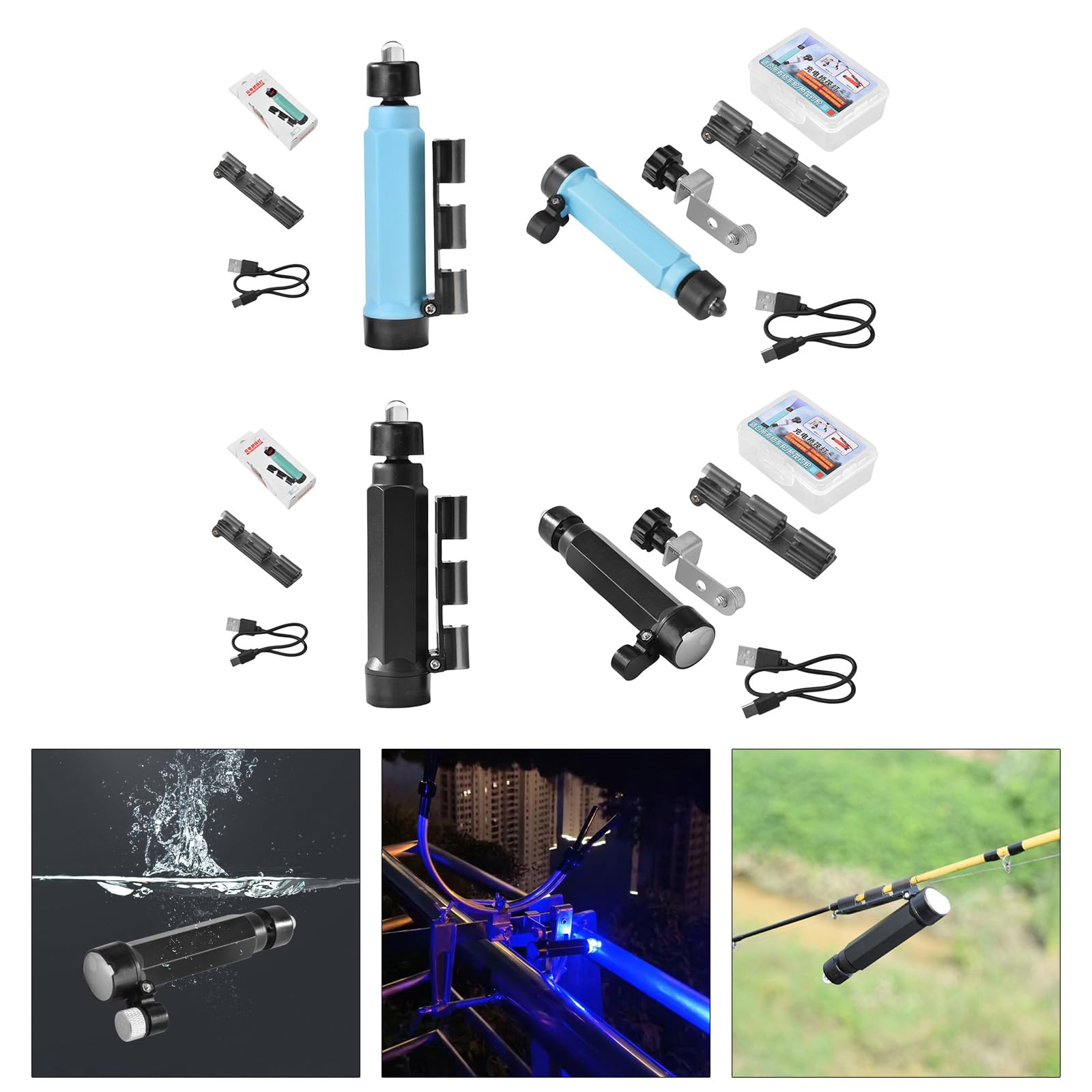 Kangnice Rod Tip Fishing Light Bridge Raft Light Night Fishing Rod Light Brightness Adjustable Fishing Light Fishing Accessories