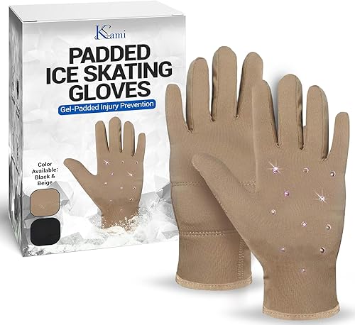 Kami-So Figure Skating Gloves for Girls  Gel Padded Ice Skate Gloves  Thermal, Padded Wrist Protection  Multiple Colors