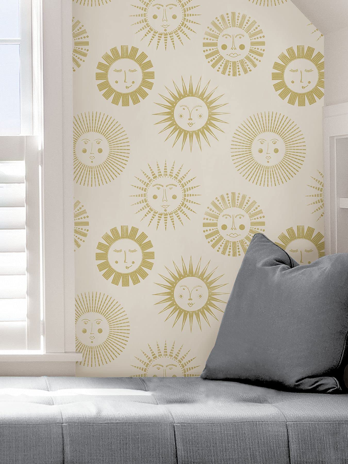NuWallpaper NUS4000 Konark Peel & Stick Wallpaper, Cream