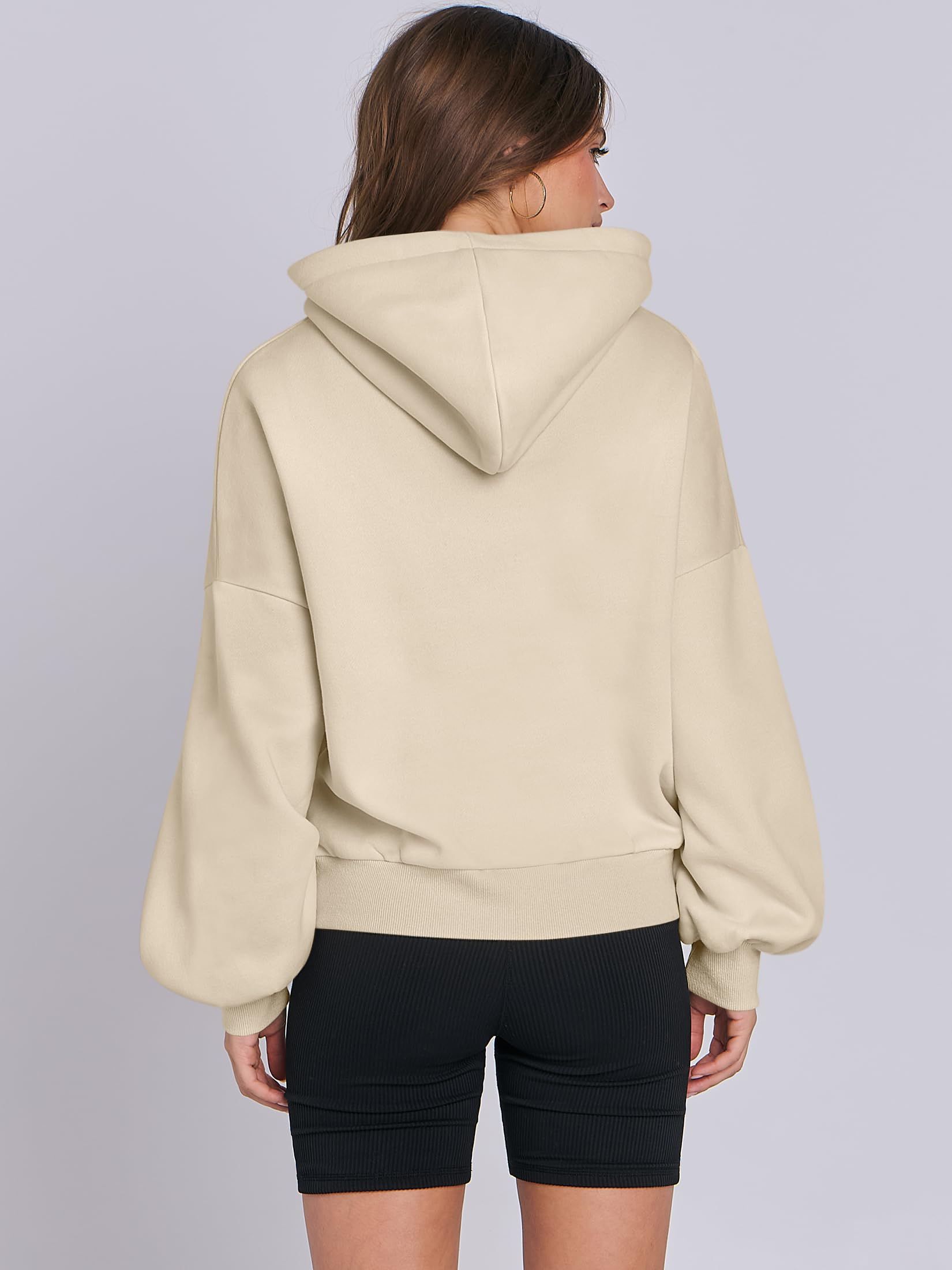 Damskie bluzy oversize z kapturem latarnia rękaw bluzy polarowe 2024 jesień luźny sweter nastolatki dziewczyny preppy top ubrania