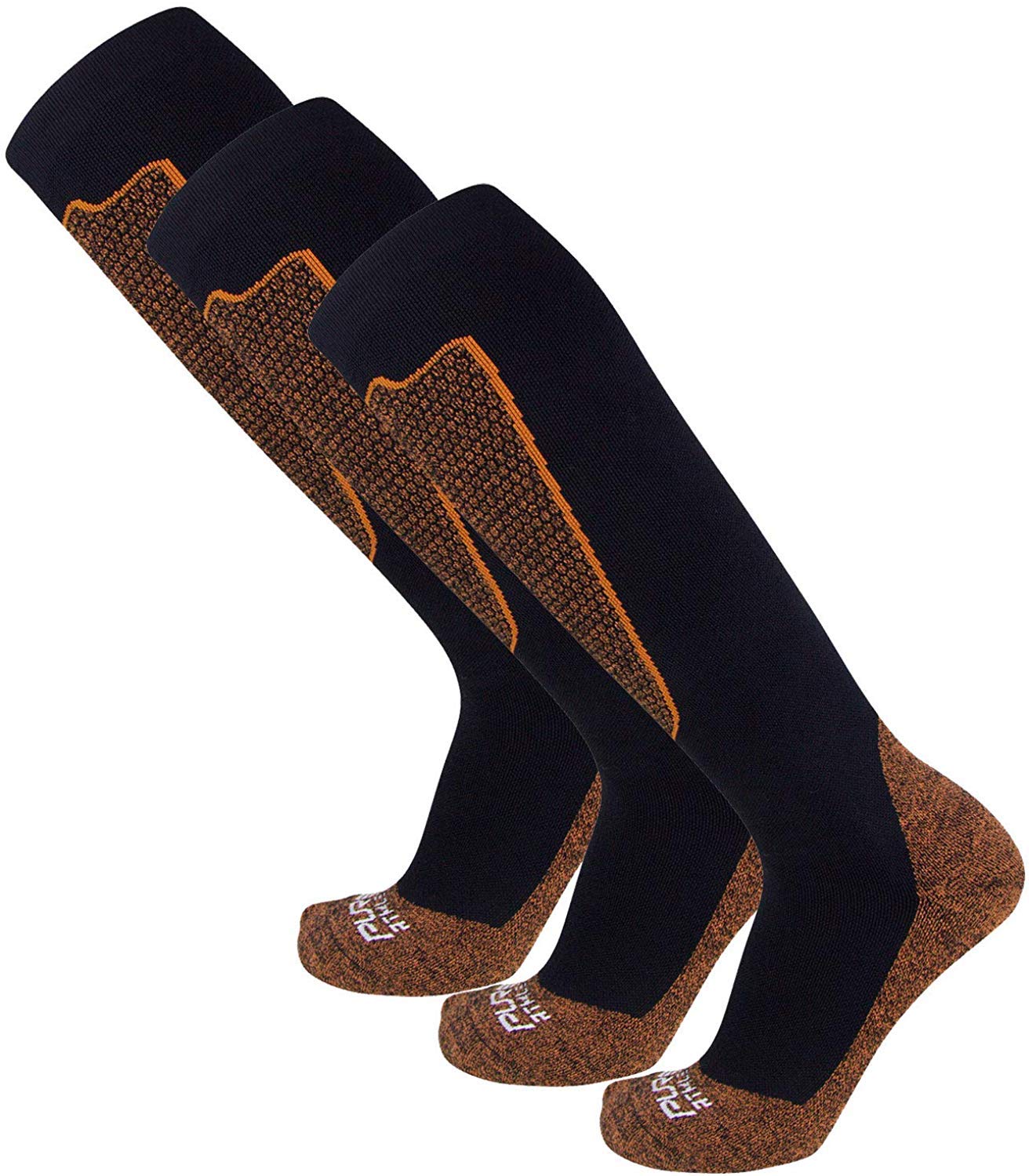 Pure Athlete Copper Compression Ski Socks Men - Warm Merino Wool OTC, Women