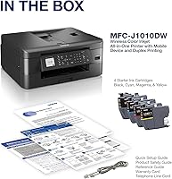 Vista 3 de Brother MFC-J1010DW - Impresora inalámbrica de inyección de tinta a color todo en uno con dispositivo móvil e impresión dúplex, suscripción