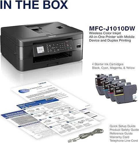 Miniatura 3 de Brother MFC-J1010DW - Impresora inalámbrica de inyección de tinta a color todo en uno con dispositivo móvil e impresión dúplex, suscripción