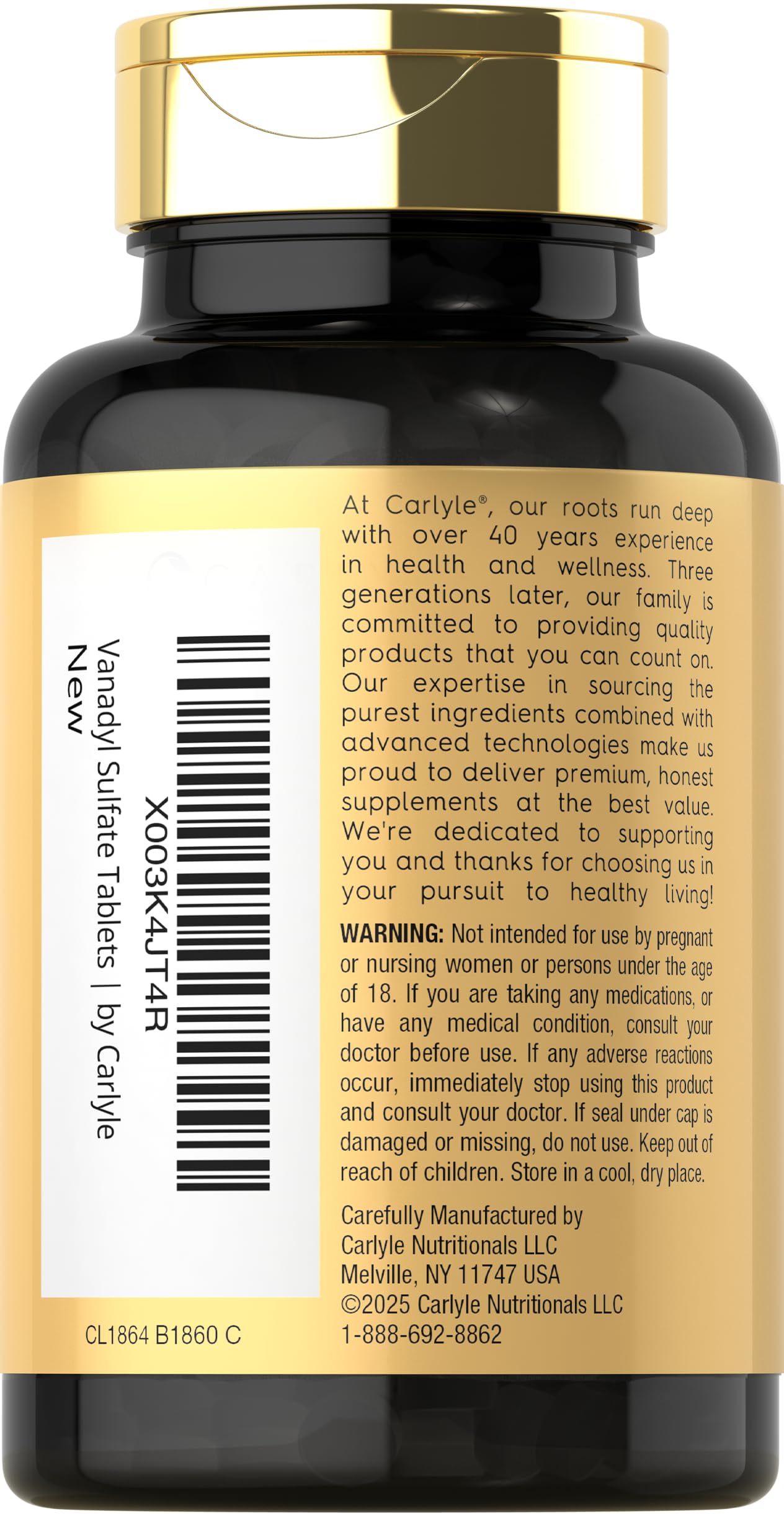 Carlyle Vanadyl Sulfate 10mg | 180 Tablet Capsules — Amazon image 3