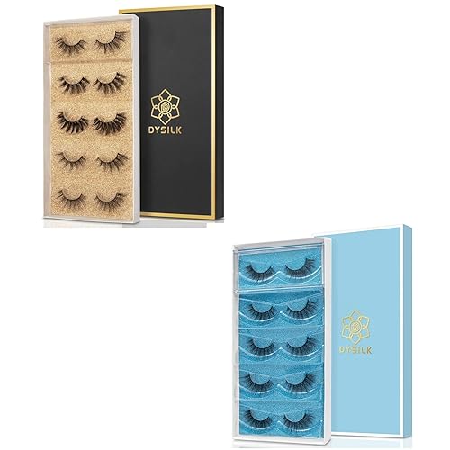 Miniatura 1 de DYSILK Pestañas postizas de visón, 5 pares de pestañas de aspecto natural
