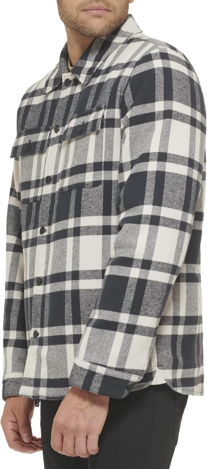Levi's Men's Plaid Sherpa Lined Hooded Shirt Jacket (Regular & Big & Tall Sizes) - Image 4