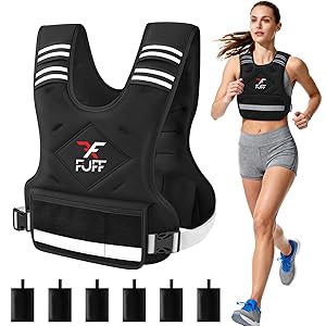 FUFF Weighted Vest Woman, 4-10/11-20/20-32 Lb Adjustable Weight Vest for Women Men, Female Strength Training Body Vest for Walking Exercise Running Workout