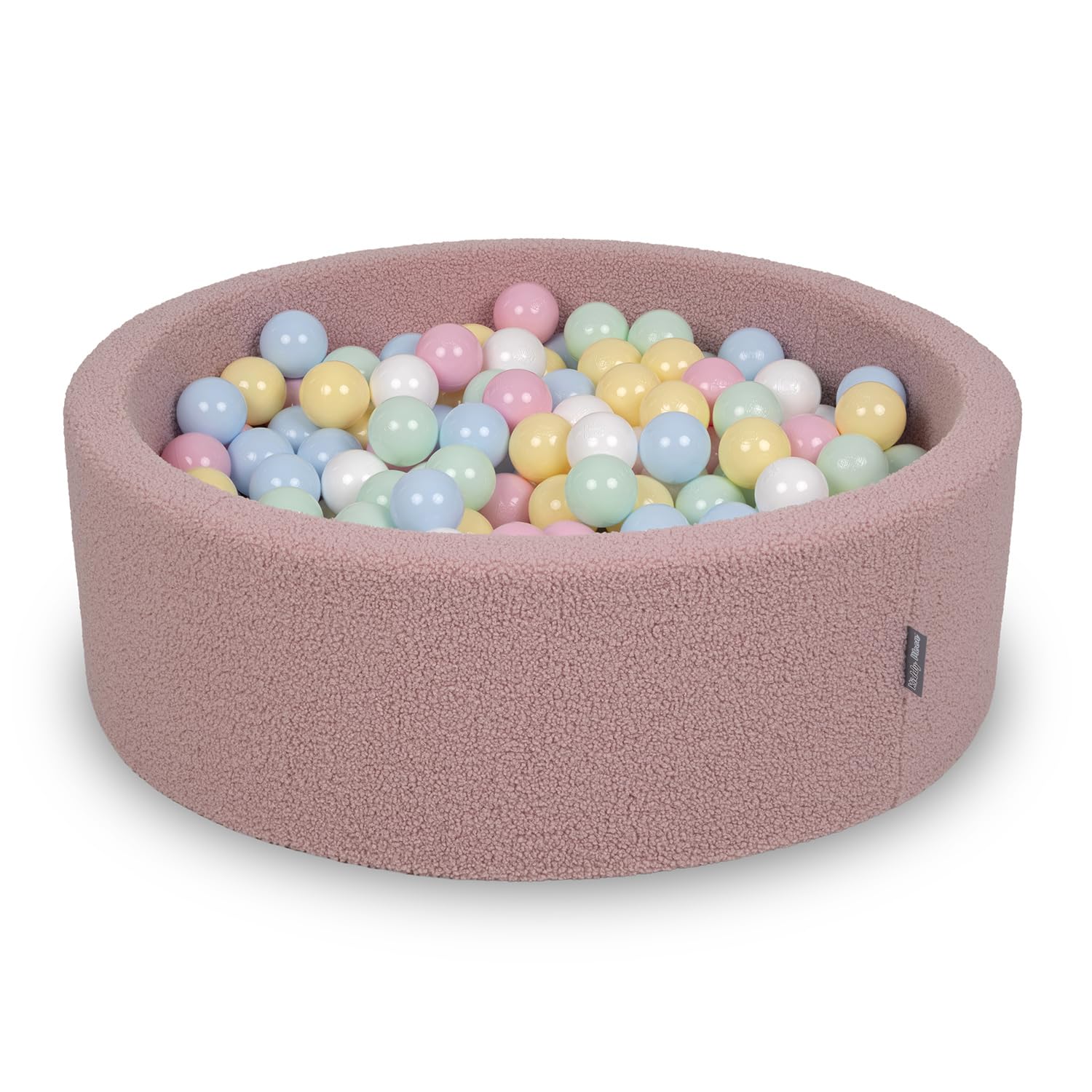 KiddyMoon Ball Pit For Baby With Teddy Plush, Large 7 Cm Balls For A Fuller Ball Pit, From 8 Months, Removable Cover
