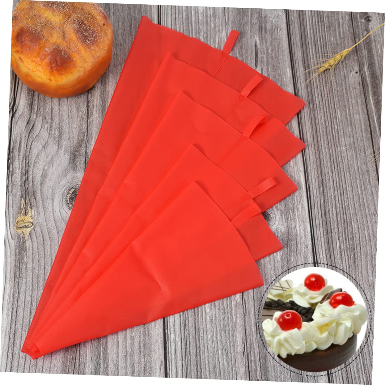 FUNOMOCYA 5PCS Reusable Cake Icing Piping Bags Washable Frosting Bags for Baking Decorative Tools for Cookies Cupcakes and Cakes