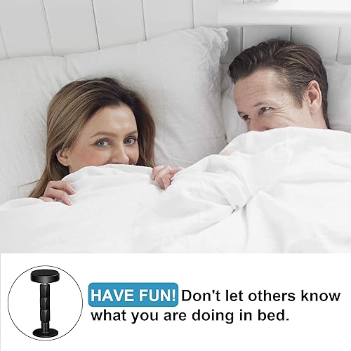 Miniatura 5 de 2 piezas de marco de cama ajustable negro anti-sacudidas, tapones de cabecera con almohadillas y tornillos para muebles, no más crujidos, protege la