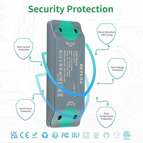 Miniatura 10 de Controlador LED de 30 W 12 V, controlador de fuente de alimentación LED delgado, 100240 V CA a 12 V CC Transformadores LED de bajo voltaje