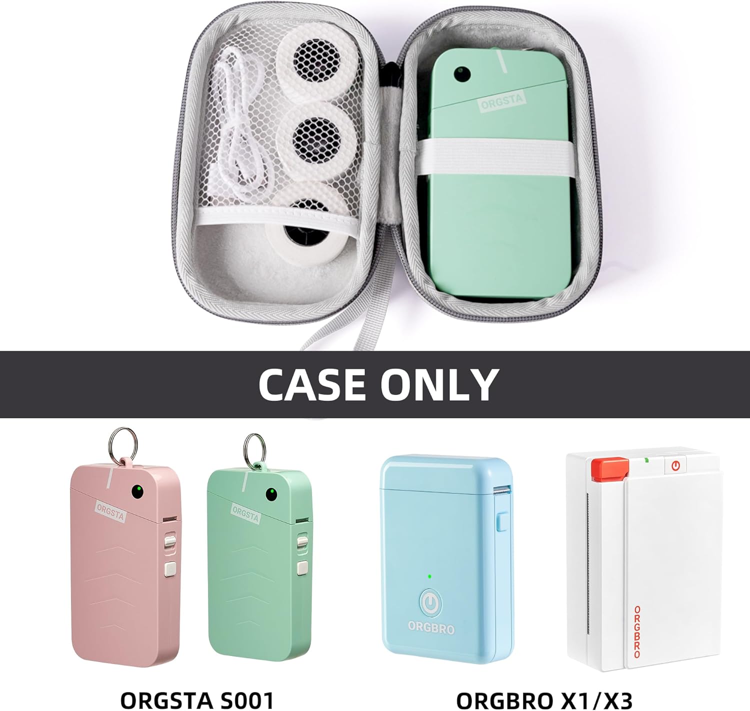 ORGSTA S001 Label Maker Machine with Tape, Portable Bluetooth Label Maker with Carrying Case, Thermal Label Printer Mini Label Maker with Multiple Templates, Pink