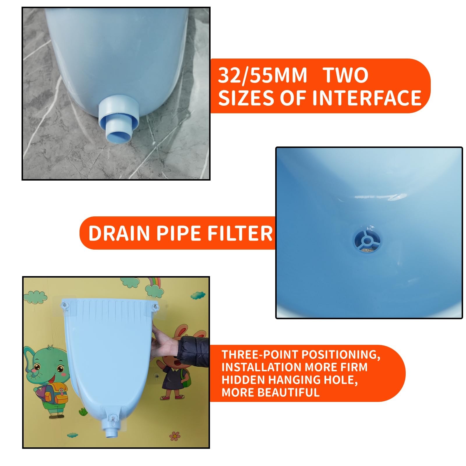 Urinario de garaje sin agua para hombres, urinarios de plástico para hombres, desviador de orina al aire libre, orinales montados en la pared para hombres, baño, sin taladro, orinal autoadhesivo para