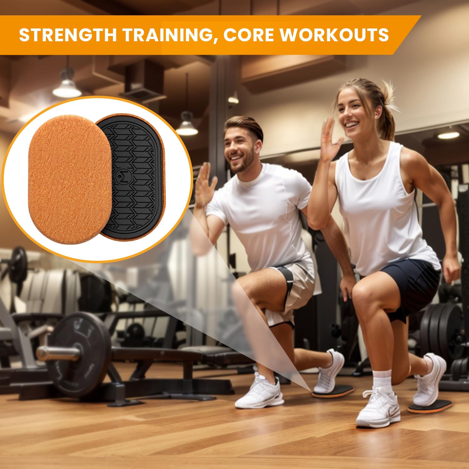 Exercise Core Sliders for Hardwood Floors - Sliders for Workout, Sliding Discs for Exercise, Strength Training, and Home Gym Fitness Gliders