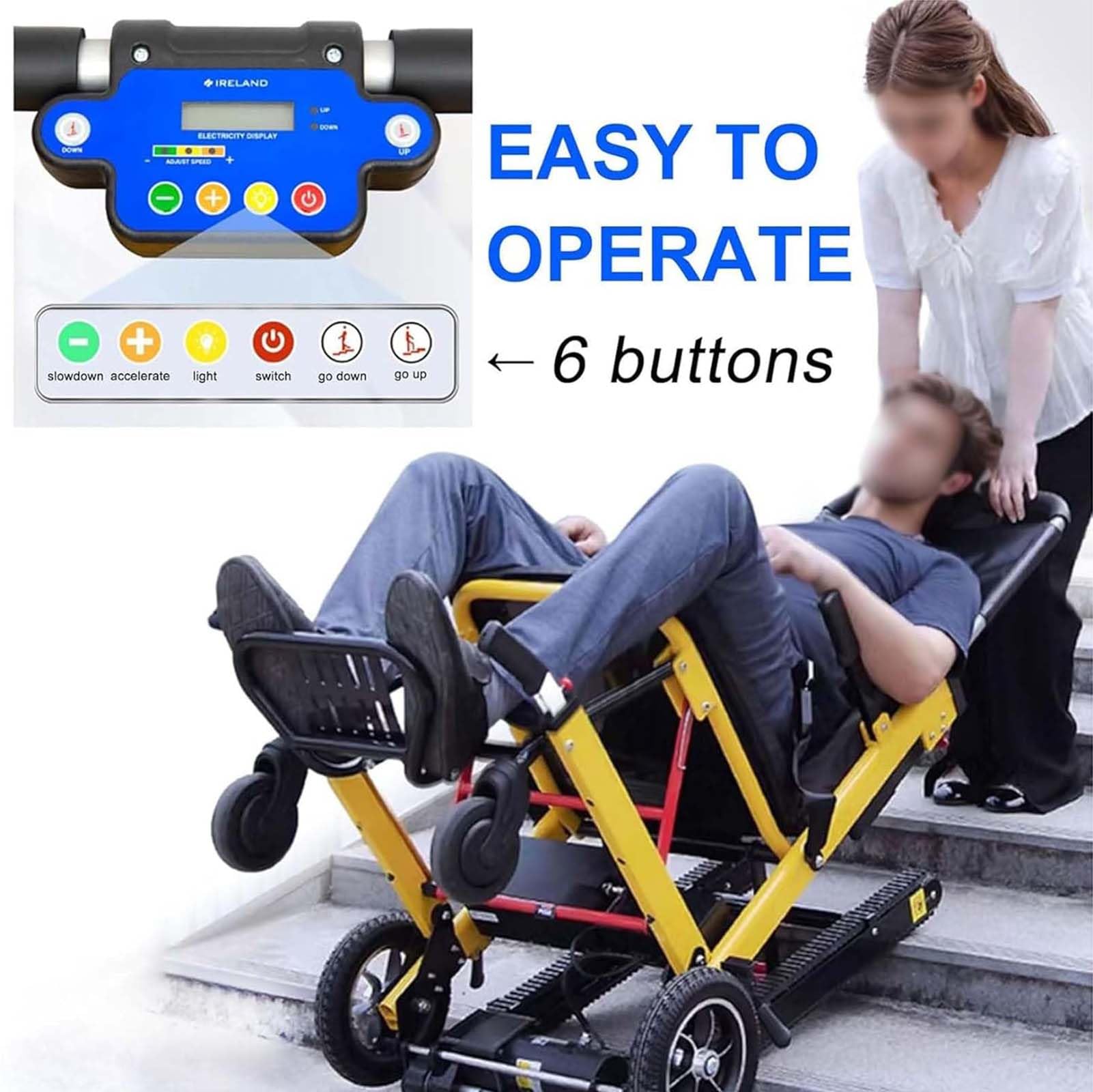 Elevadores De Escaleras Eléctricos Silla para Subir Y Bajar Escaleras Sin Esfuerzo Salvaescaleras para Personas Mayores Silla De Ruedas Eléctrica Plegable Movilidad