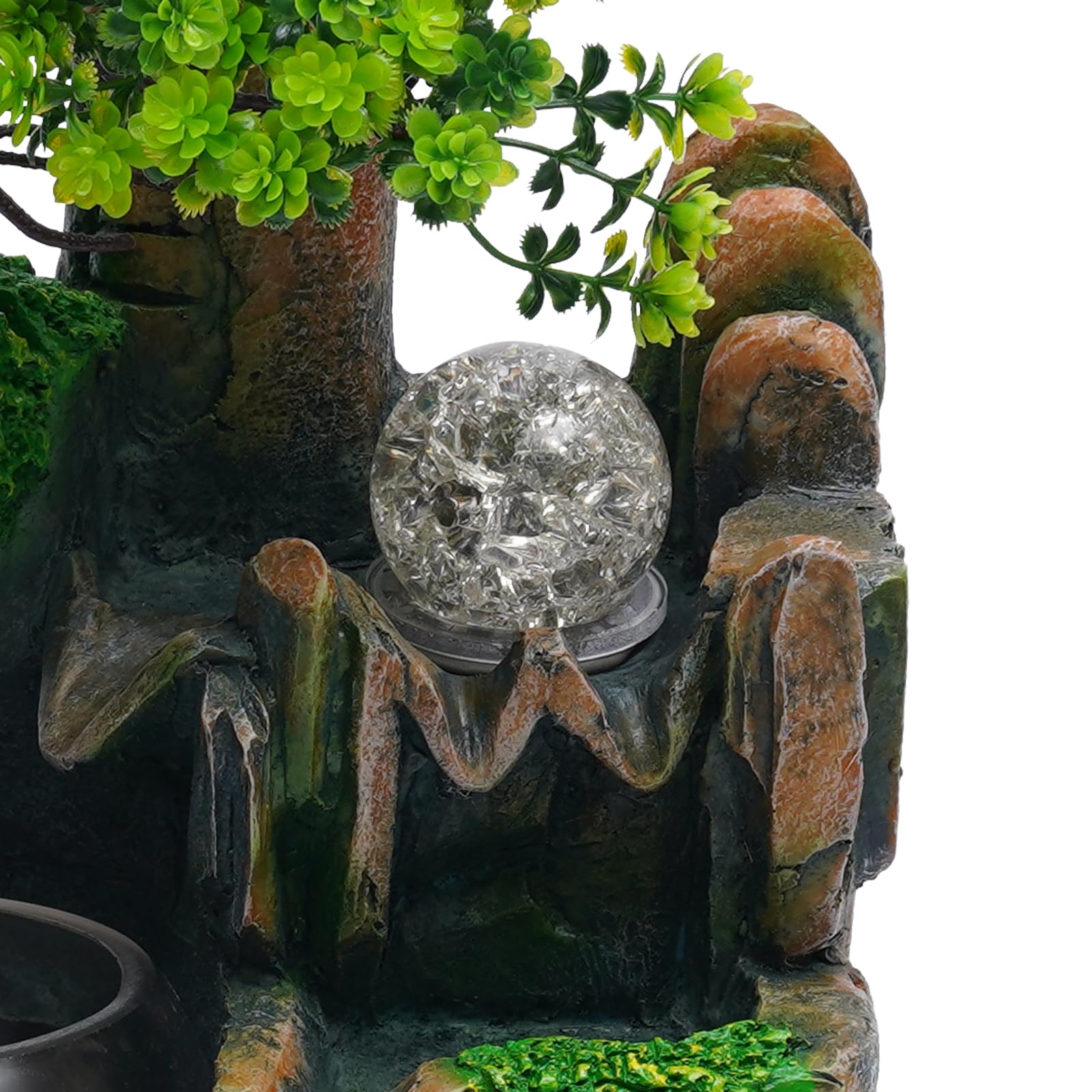 Fontana da interni a LED, con nebulizzatore, pompa dell'acqua, fontana da tavolo da giardino in pietra con piccoli acquari, meditazione interna a cascata per camera da letto, soggiorno, ufficio