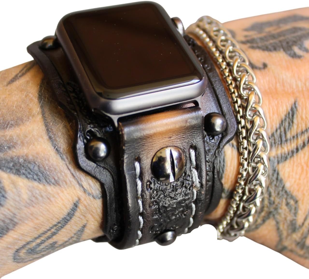 Leather Apple Watch Cuff, Custom Apple Watch Band, Apple Watch Band 42mm, 45mm, 44mm, 38mm 40mm, ULTRA Apple watch band, Series 1-10, Apple Band