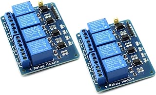 DZS Elec 2-Pack 5V 4-Channel Relay Module With Optocoupler Active Low Level Amplifier Trigger JD-VCC Relay Power VCC Power - coolthings.us