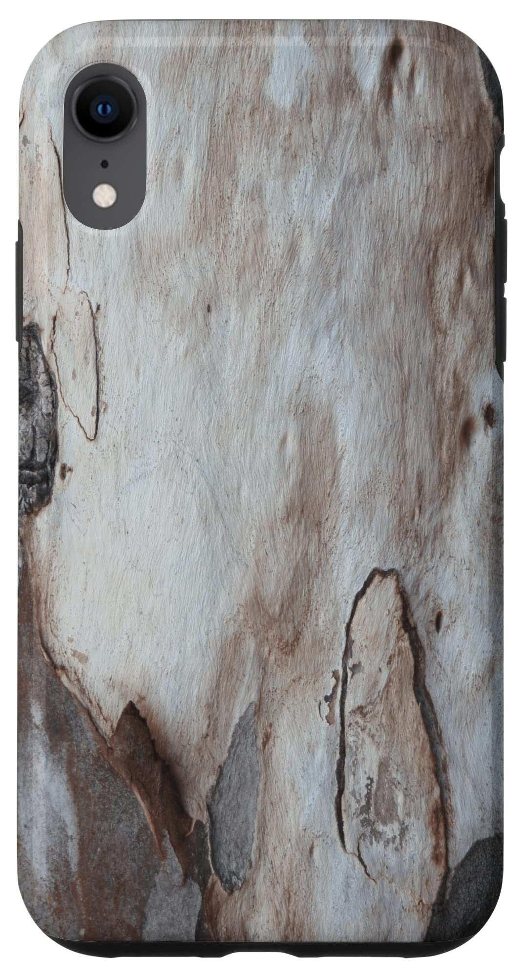 iPhone XR Close Up Abstract Photography Of Blue Grey and Brown Bark Case