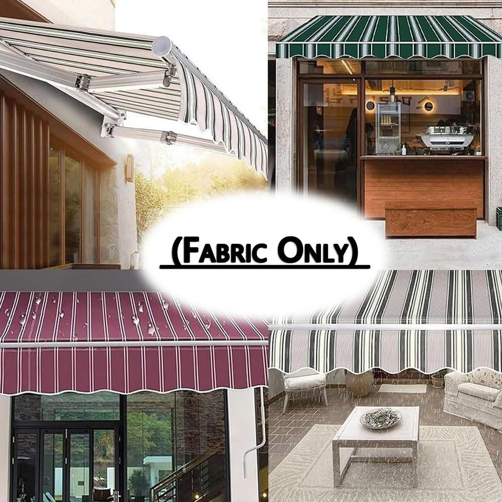 Zapasowa tkanina markizy do patio 500 x 300 cm, wodoodporny płócienny baldachim do ochrony przed deszczem, naturalny kolor, idealny do użytku na zewnątrz, 5 x 3 m